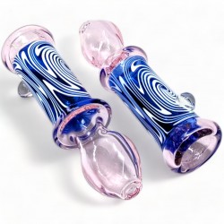 3" Colored Tube Smoke with Style Spiral Charm Chillum Hand Pipe 2Ct - [RKD45]